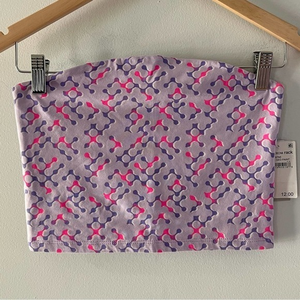 NWT - BP.‎ Purple Geo Paint Tube Top, size Small, strapless, crop top, Nordstrom